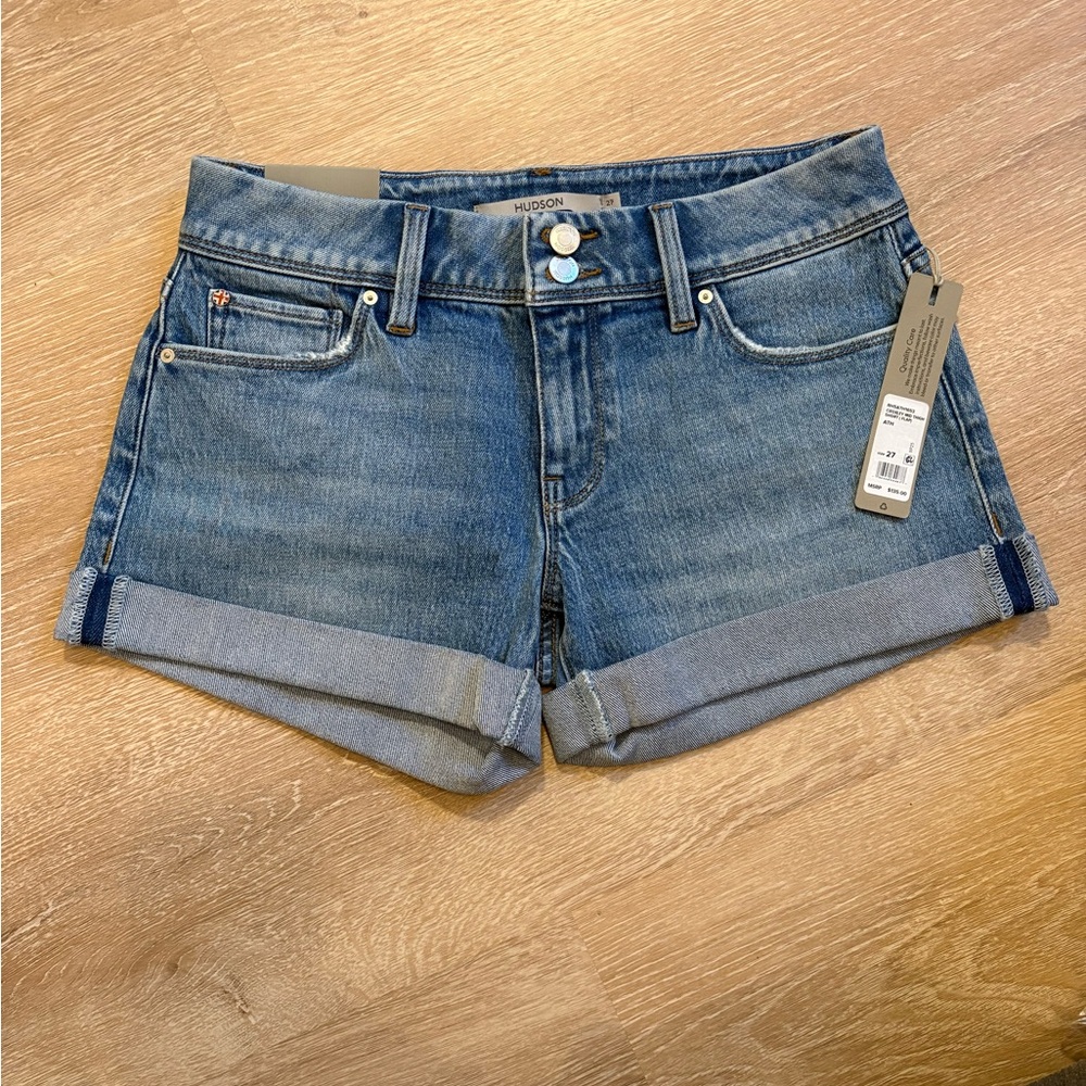 NWT Hudson Croxley Mid Thigh Jean Shorts : Sz 27